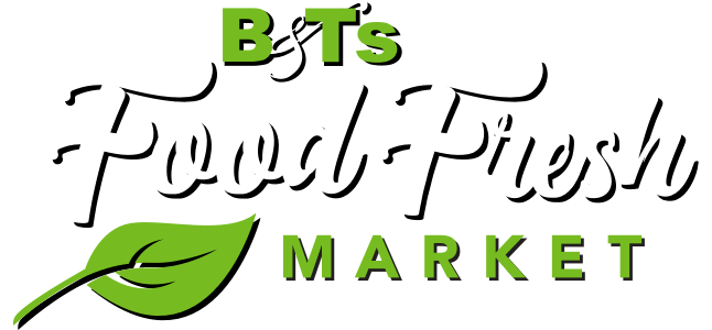 A theme logo of B&T's Food Fresh Market
