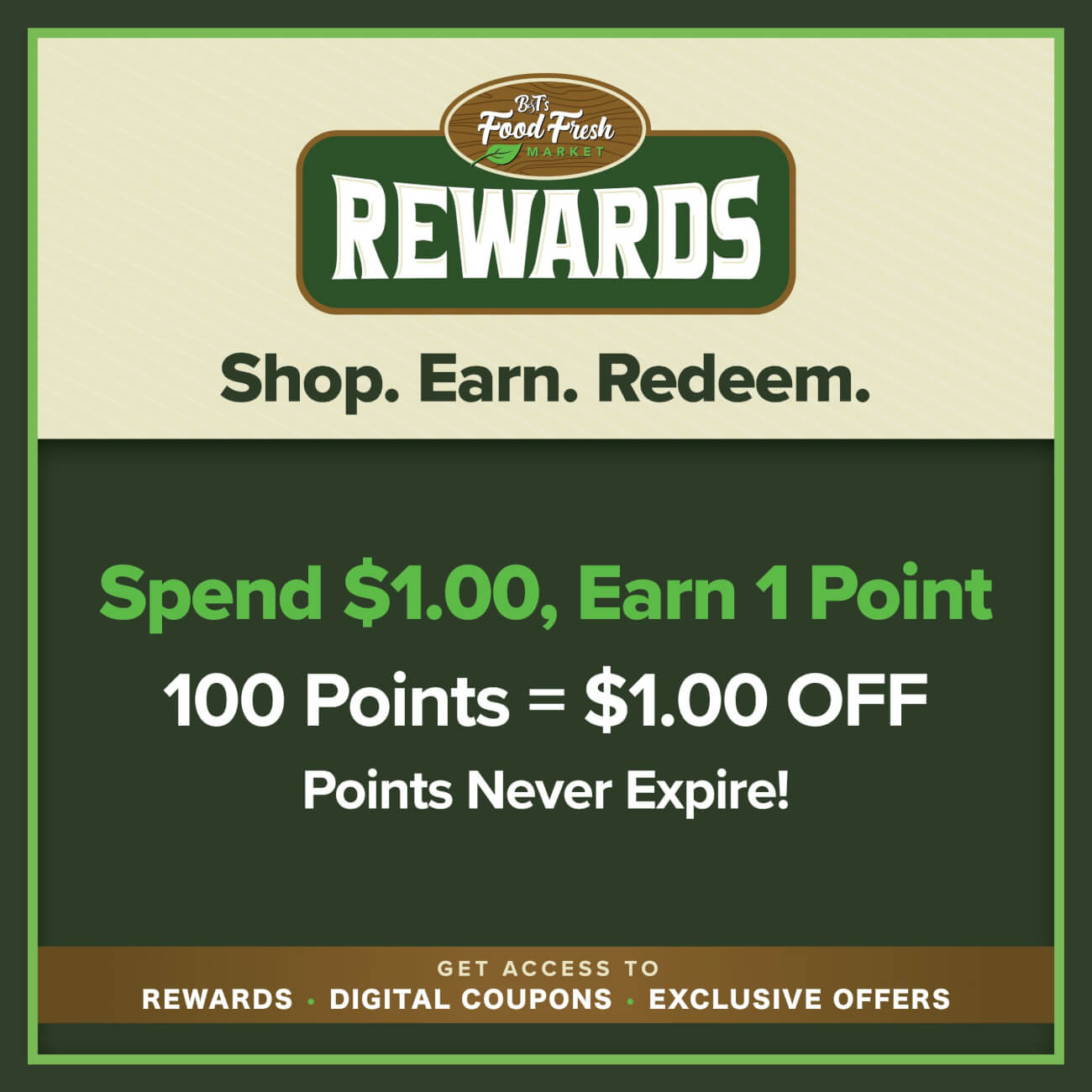 Spend $1.00, Earn 1 Point