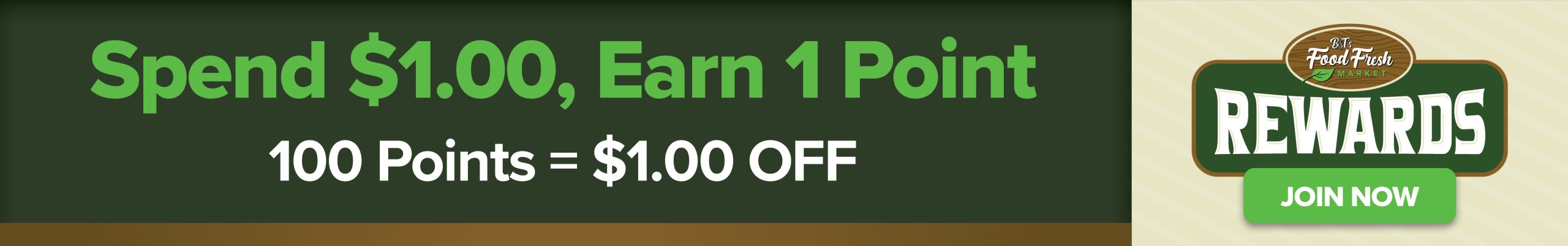 Spend $1.00, Earn 1 Point